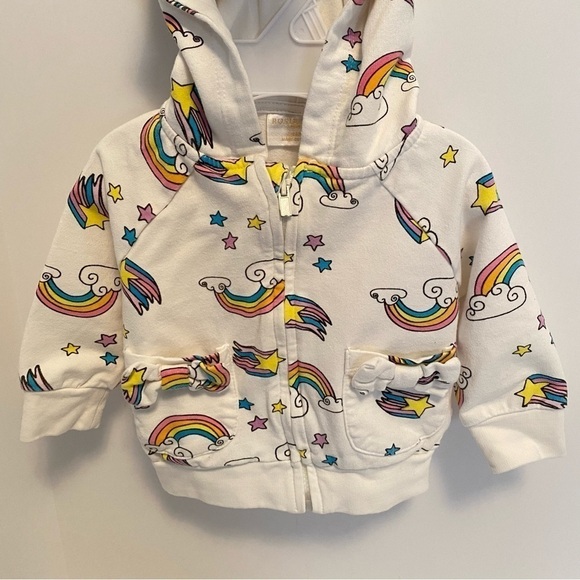 Rosie Pope Baby Girls Infant Unicorn And Rainbow Hoodie Size 3-6 Months - Picture 5 of 9